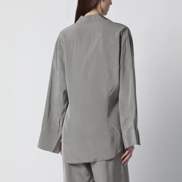 Róhe - Light grey striped oversized shirt Brand Shirts &amp; Tops