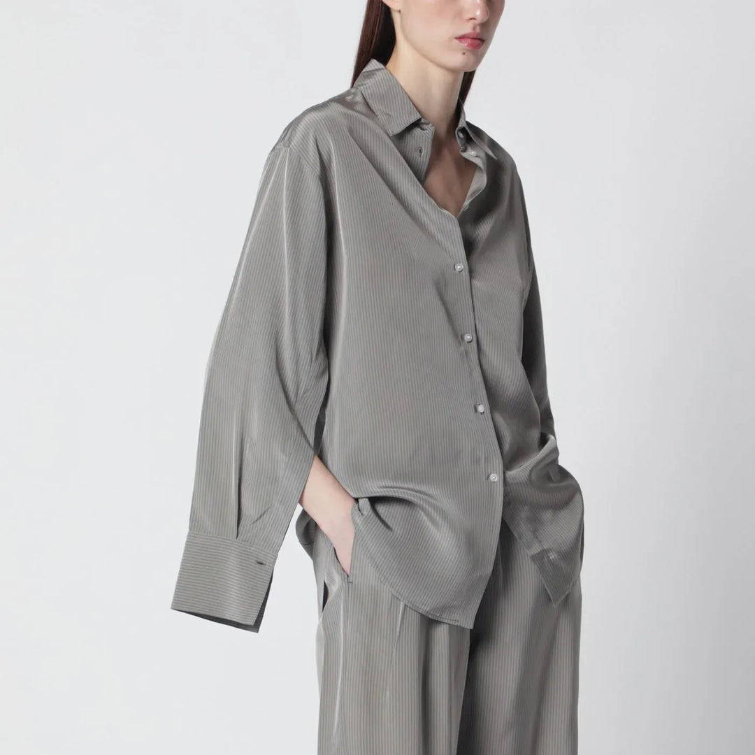Róhe - Light grey striped oversized shirt Brand Shirts &amp; Tops 36  FR