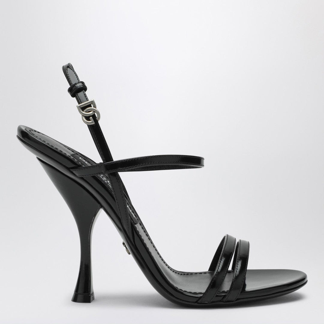 Shoes Dolce&Gabbana - Black polished calf leather sandals Brand