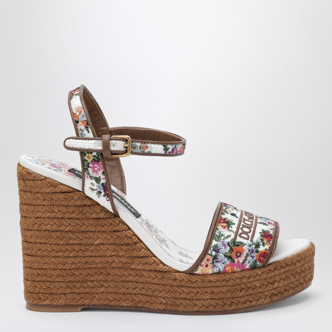 Shoes Dolce&Gabbana - Wedge sandals with logo embroidery Brand