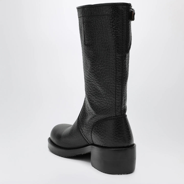 Dries Van Noten - Black leather biker boots Brand Shoes