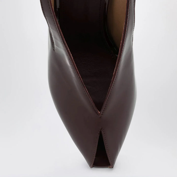 Ferragamo - Peep Toe Wedge Sandals in Bordeaux Brand Shoes