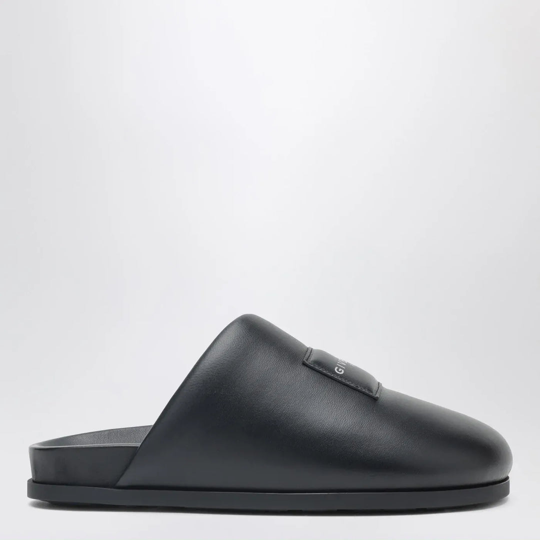 Givenchy - Label flat mules in black nappa leather Brand Shoes