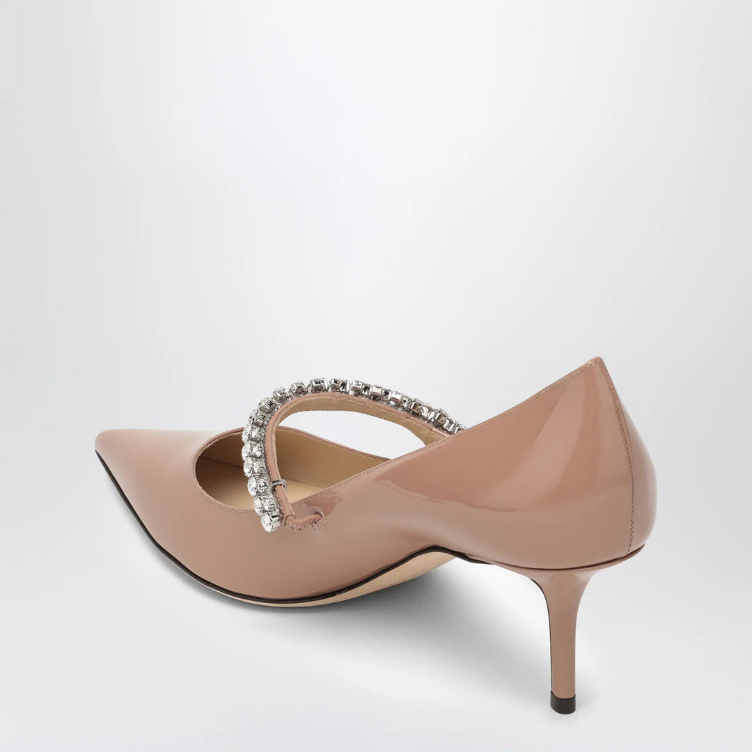 Jimmy Choo - Bing crystal-strap patent leather pumps in ballet pink Brand Shoes