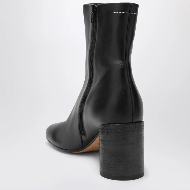 MM6 Maison Margiela - Tabi ankle boots in nappa leather in black Brand Shoes