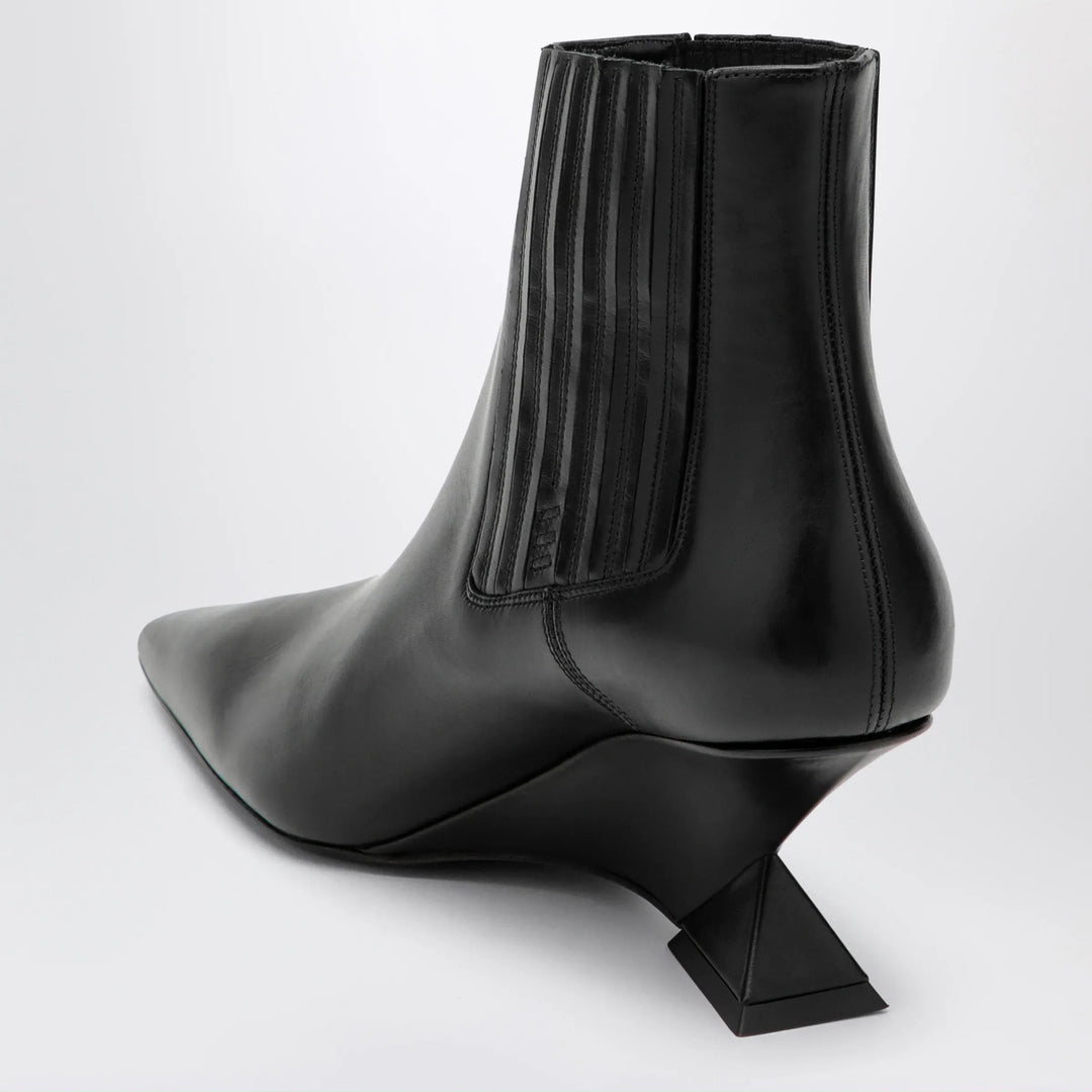 The Attico - Cheope wedge-heel ankle boots in black calfskin Brand Shoes