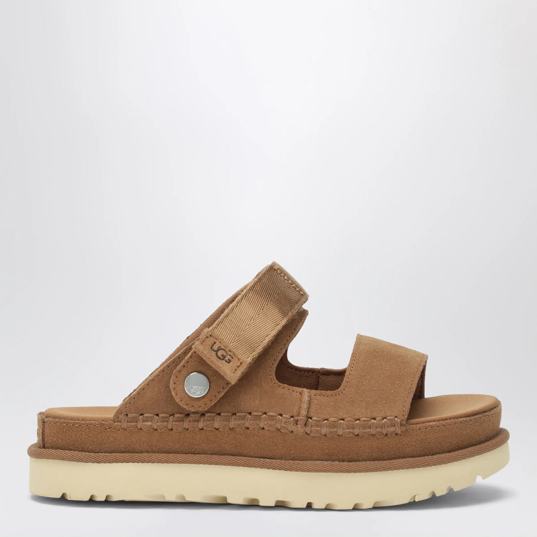 UGG - Goldenstar Glide suede sandals in chestnut Brand Shoes 5 US