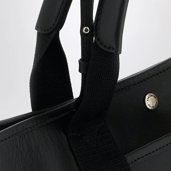Balenciaga - Biarritz shopping bag in black leather Brand Shopper Bag TU