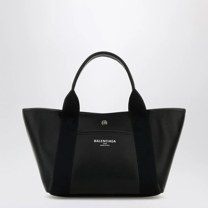 Balenciaga - Biarritz shopping bag in black leather Brand Shopper Bag TU