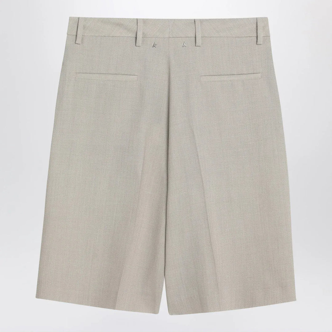 Golden Goose - Beige mélange wool-blend bermuda Brand Shorts 40  IT