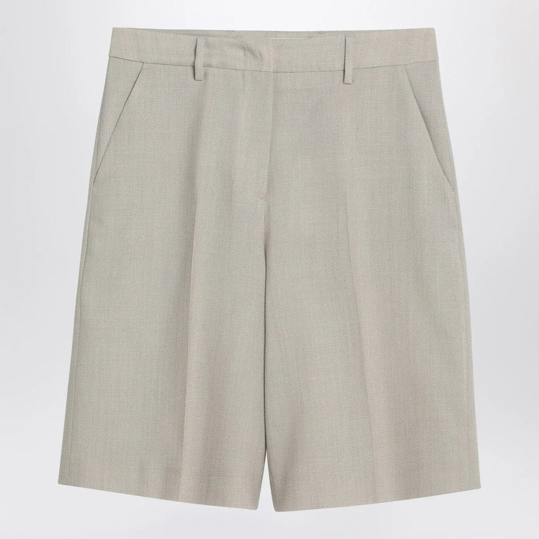 Golden Goose - Beige mélange wool-blend bermuda Brand Shorts 40  IT