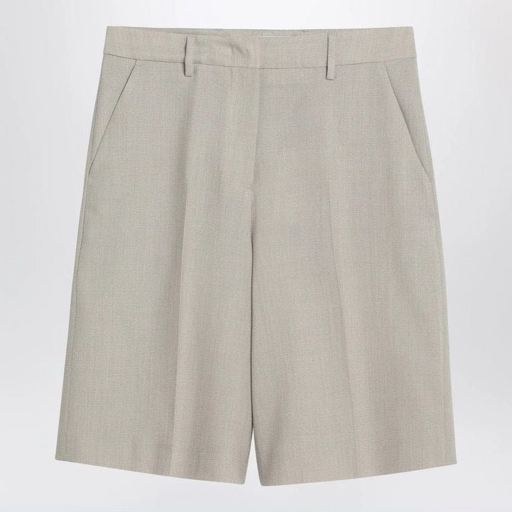 Golden Goose - Beige mélange wool-blend bermuda Brand Shorts 40  IT