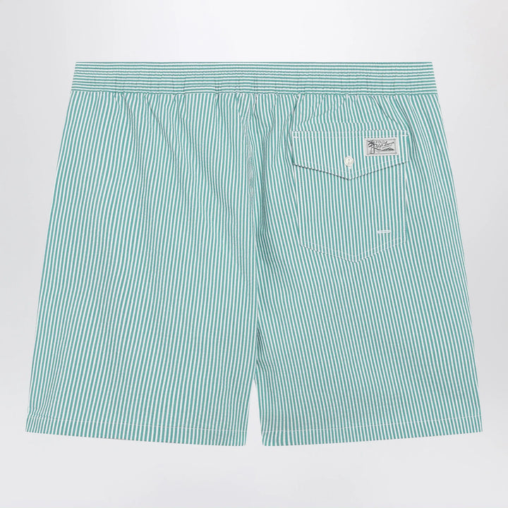 Polo Ralph Lauren - Traveler striped white/green seersucker swim shorts Brand Shorts