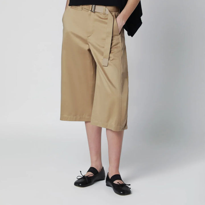 Sacai - Beige cotton chino bermuda shorts Brand Shorts