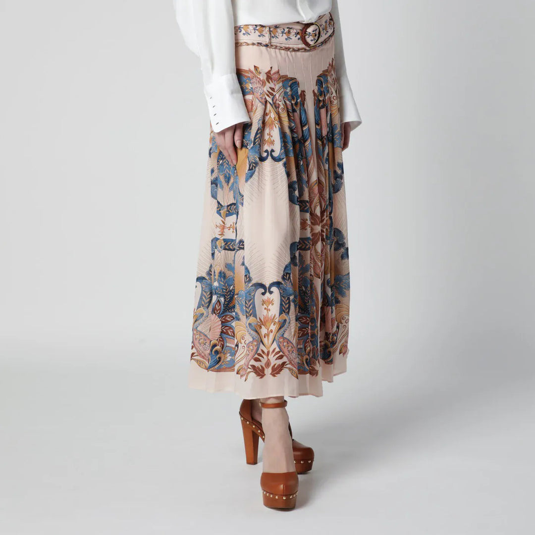 FARM Rio - Pink Sea Garden pleated skirt Brand Skirts