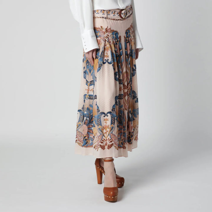 FARM Rio - Pink Sea Garden pleated skirt Brand Skirts