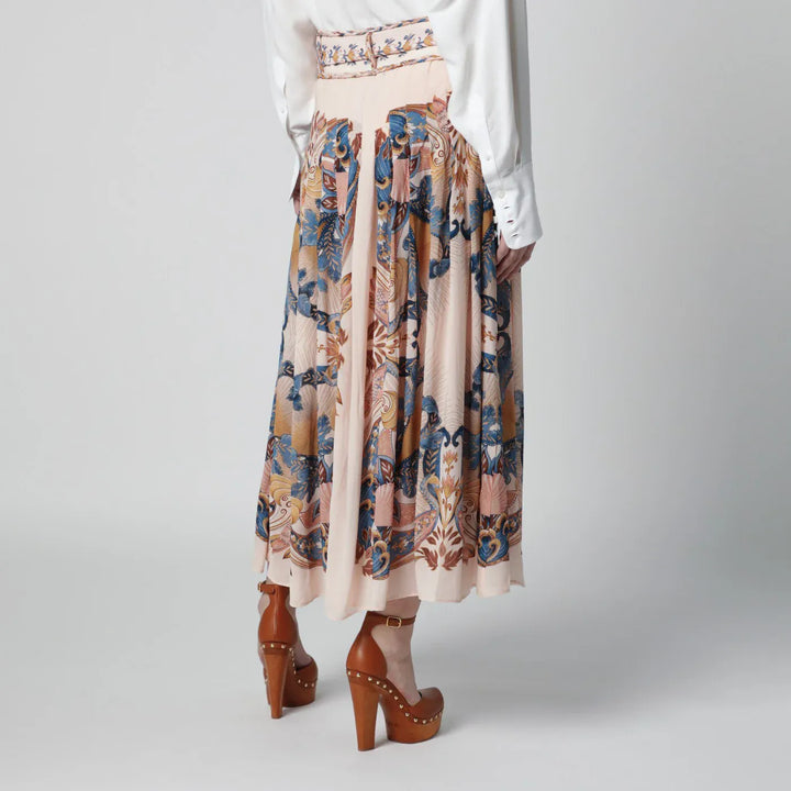 FARM Rio - Pink Sea Garden pleated skirt Brand Skirts