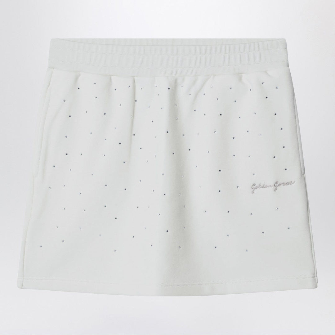 Skirts Golden Goose - White cotton mini skirt with rhinestones Brand