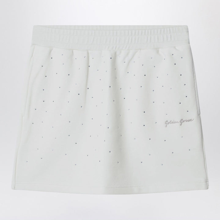Skirts Golden Goose - White cotton mini skirt with rhinestones Brand