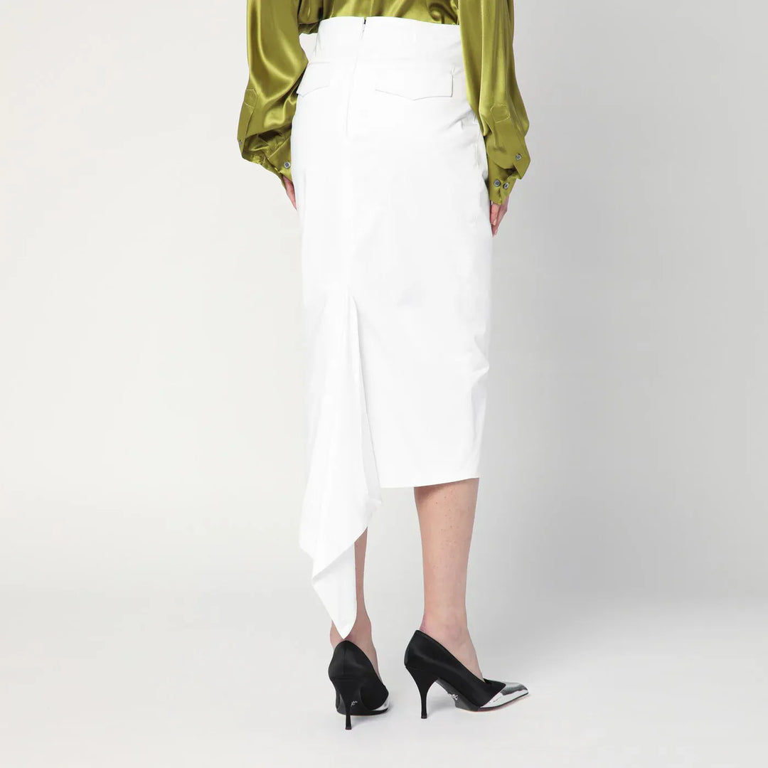 TheLatest - White cotton midi skirt Brand Skirts 44  IT