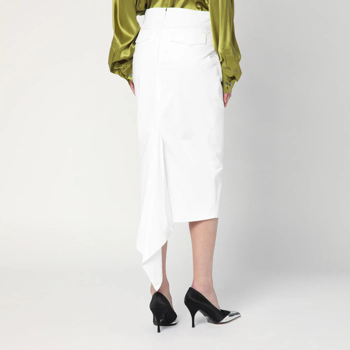 TheLatest - White cotton midi skirt Brand Skirts 44  IT