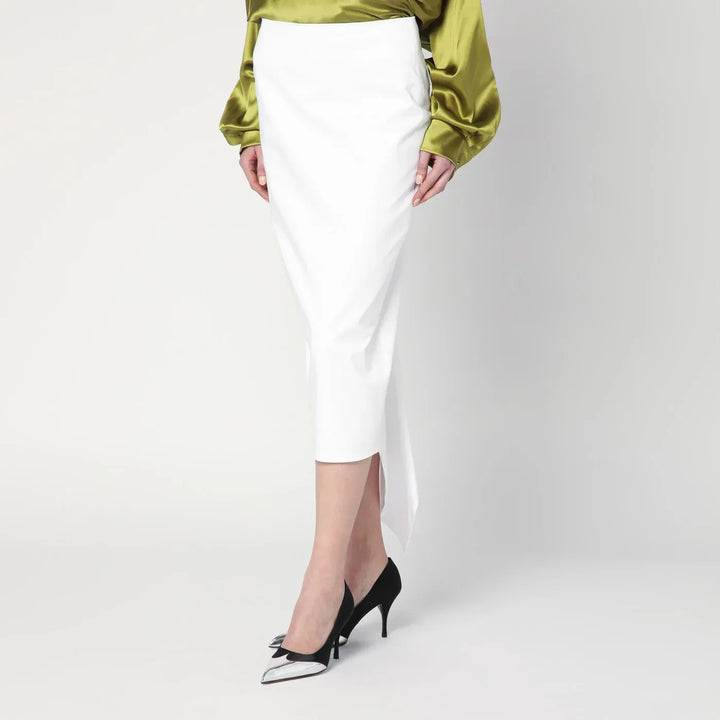 TheLatest - White cotton midi skirt Brand Skirts 44  IT