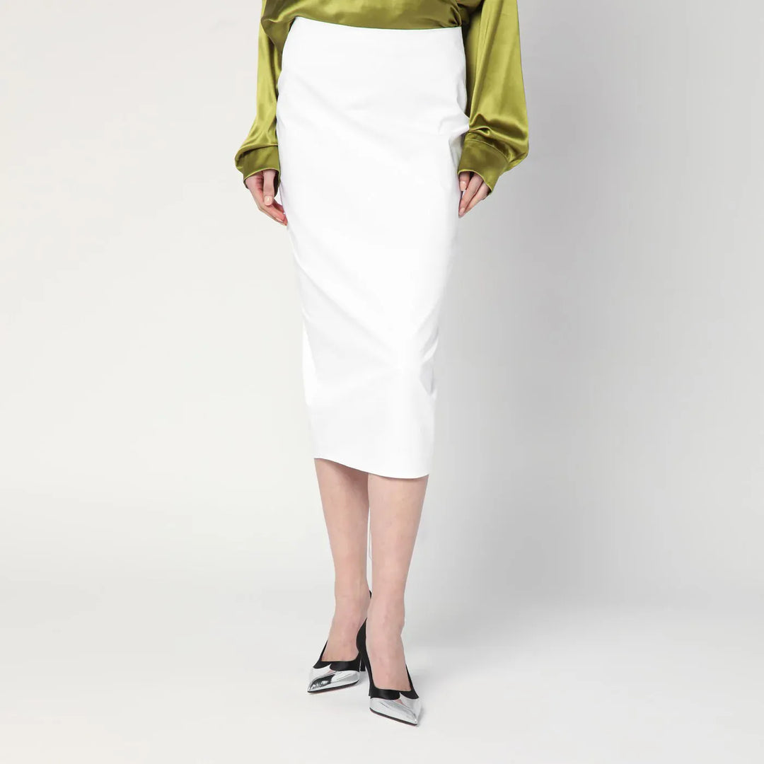 TheLatest - White cotton midi skirt Brand Skirts 44  IT