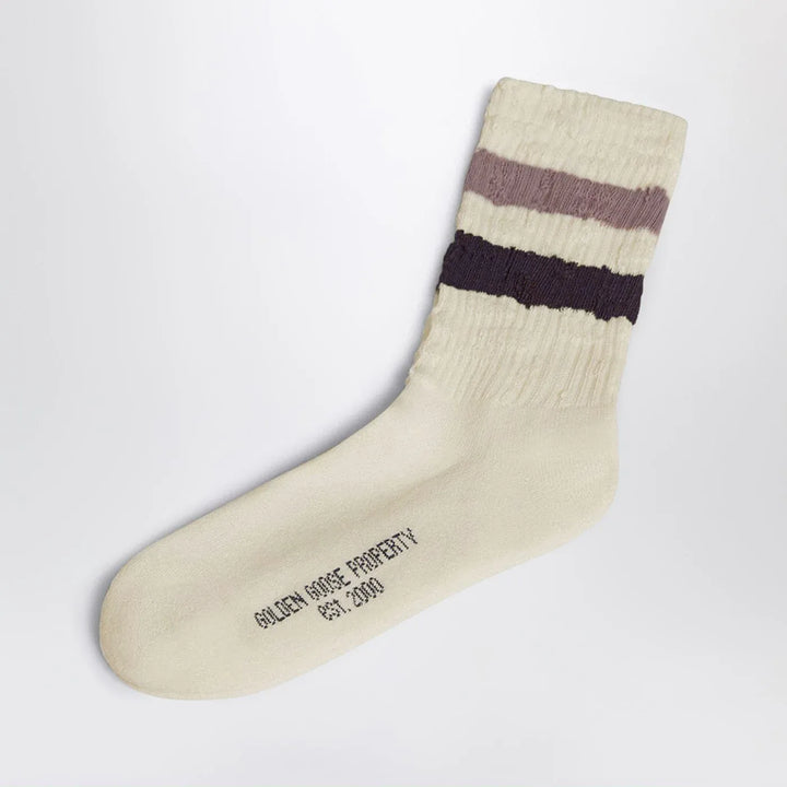 Golden Goose - Ivory socks in cotton blend Brand Socks 6Y