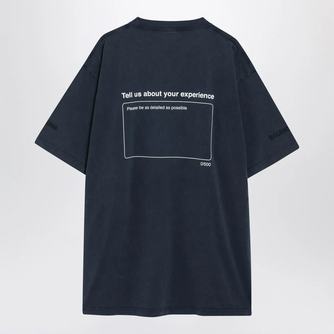Balenciaga - Washed navy blue oversized T-shirt Brand T-Shirt