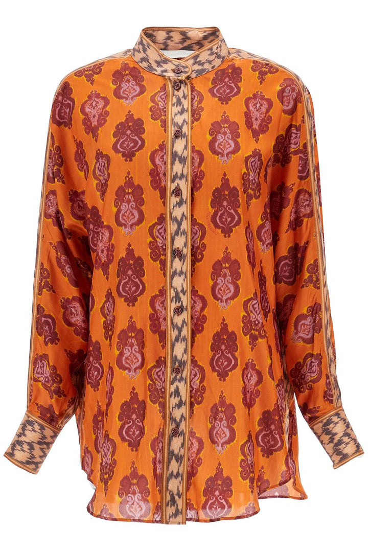 Zimmermann Topwear 0 Zimmermann orange silk shirt ikat long sleeve loose fit Zimmermann orange silk shirt ikat long sleeve loose fit Brand