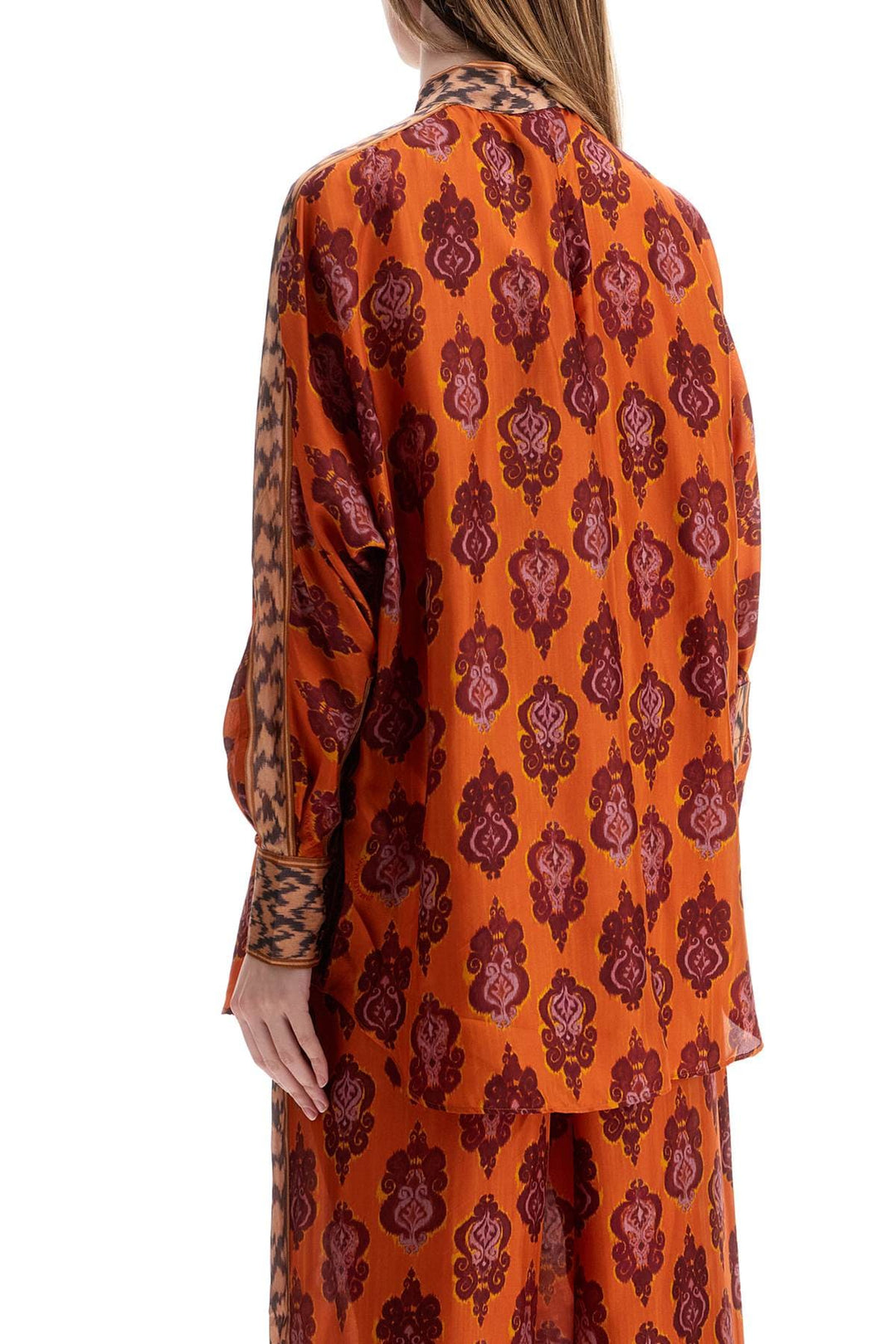 Zimmermann Topwear 0 Zimmermann orange silk shirt ikat long sleeve loose fit Zimmermann orange silk shirt ikat long sleeve loose fit Brand