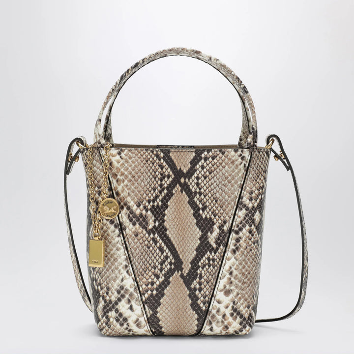 Chloé - Small Chloé Spin tote bag in python-effect leather Brand Tote Bag U