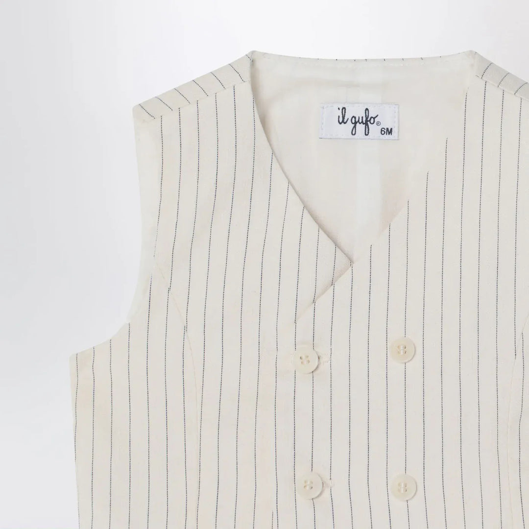 Il Gufo - Double-breasted vest in pinstriped cotton Brand Vests 18