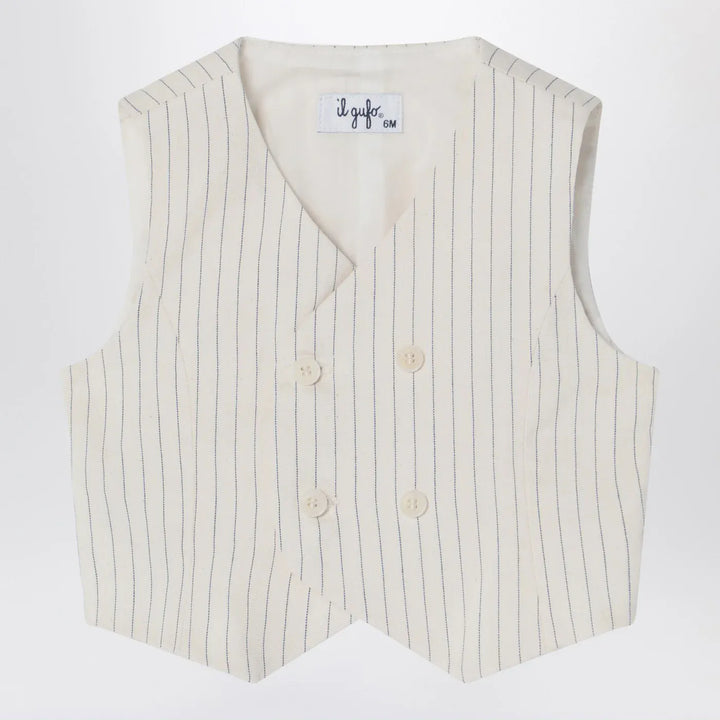 Il Gufo - Double-breasted vest in pinstriped cotton Brand Vests 18