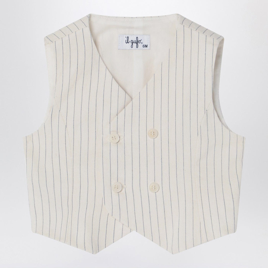 Vests 6 Il Gufo - Double-breasted vest in pinstriped cotton Brand
