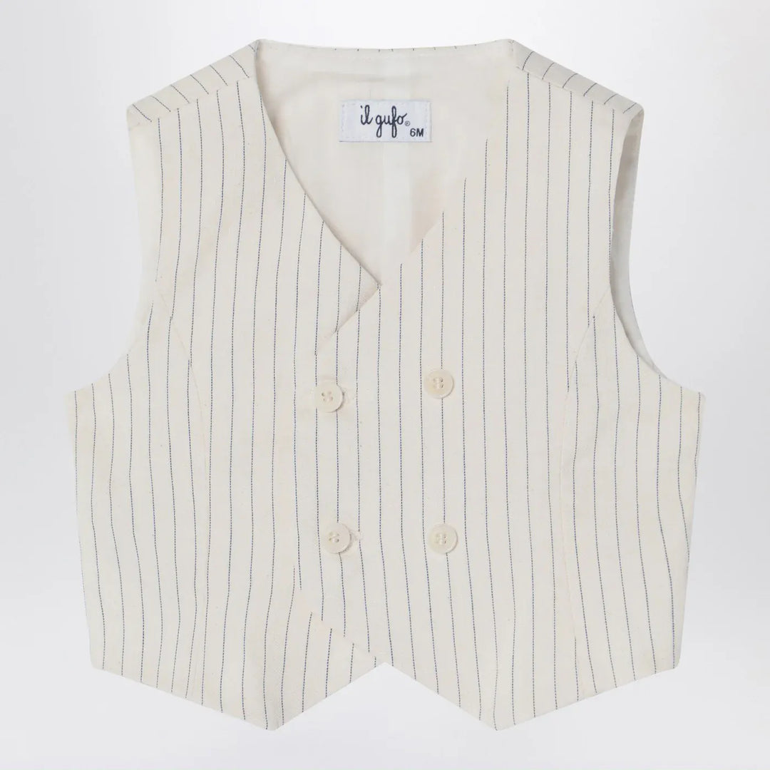 Il Gufo - Double-breasted vest in pinstriped cotton Brand Vests 6