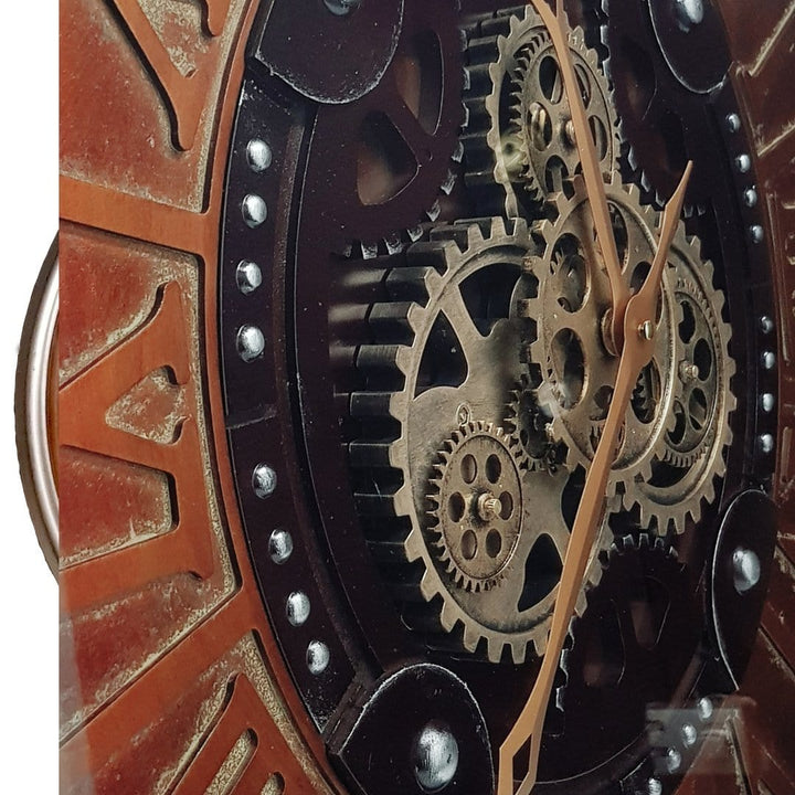 Chilli Wall Clock Rustique D80cm Round moving cogs Clock Brand