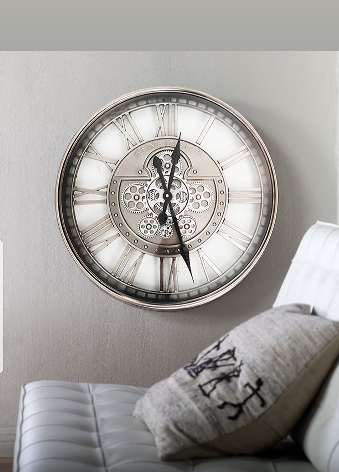 Chilli Wall Clock The Kensington Round Industrial Moving Cogs Wall Clock Brand