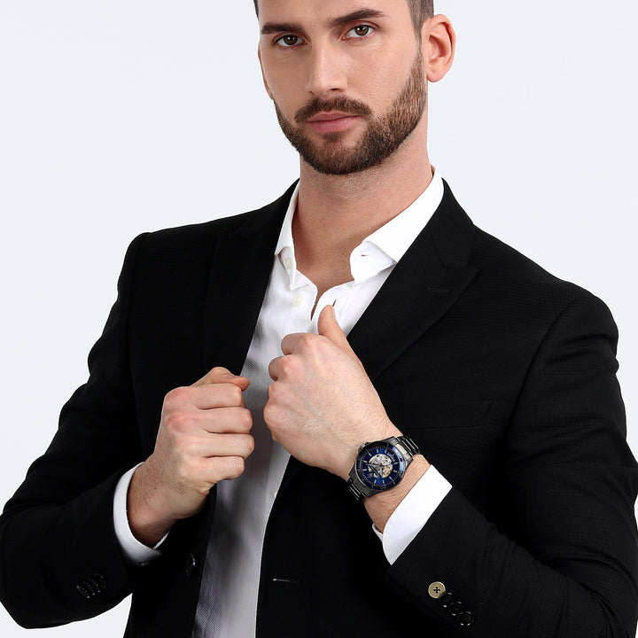 Maserati Watch Maserati Sfida Automatic Skeleton Blue 44mm Watch Brand